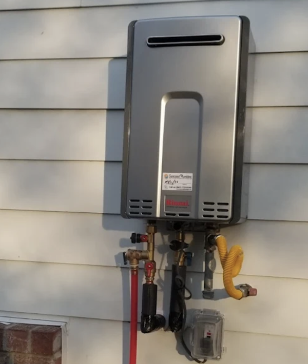 Hot Water Heater on Exterior of House
